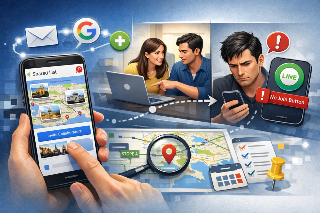 Googleマップ保存リストを共同編集する方法と注意点